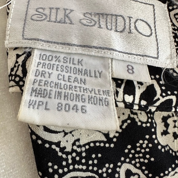 Vintage Silk Studio 100% Silk Made in Hong Kong Dress Size 8 - Picture 5 of 6